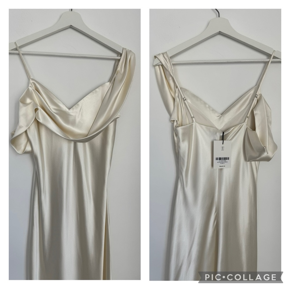 Reformation Ivory Satin Cowl-Neck Maxi Dress - Picture 8 of 12
